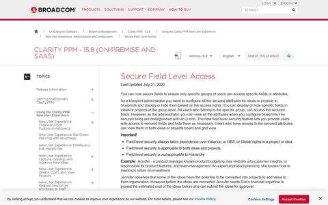 Secure Field Level Access - Broadcom TechDocs