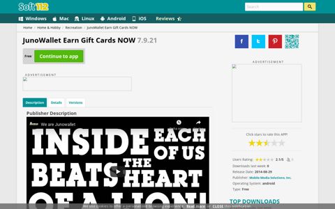 JunoWallet Earn Gift Cards NOW 7.9.21 Free Download