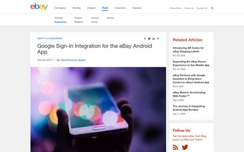 Google Sign-In Integration for the eBay Android App