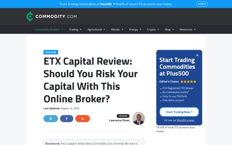 ETX Capital Reviewed - Commodity.com
