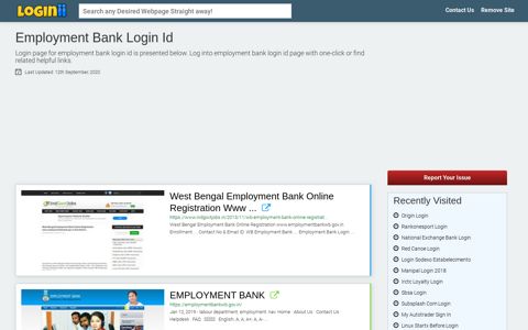 Employment Bank Login Id - Loginii.com