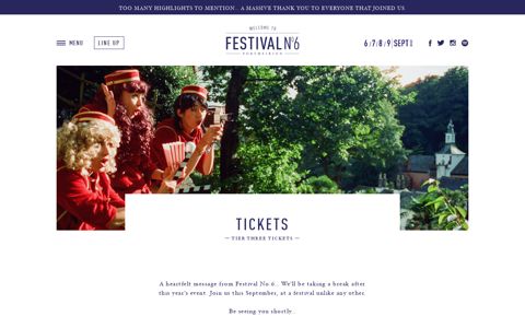 TICKETS - Festival Number 6