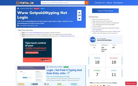 Www Getpaid4typing Net Login - Portal-DB.live