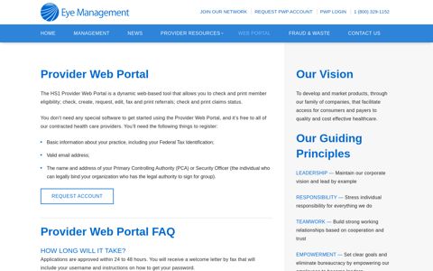 Provider Web Portal - Eye Management, Inc