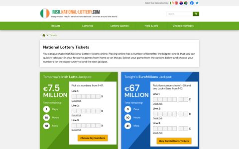 Irish Lottery Tickets | Play Irish Lottery Online