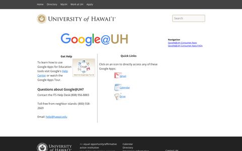 Google@UH - University of Hawaii System