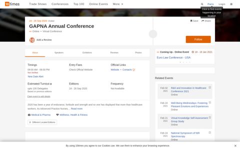 GAPNA Annual Conference (Sep 2020), Online - Conference