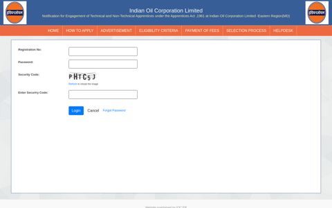 Applicant Login - Indian Oil Corporation Limited