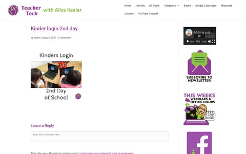 Kinder login 2nd day - Teacher Tech - Alice Keeler
