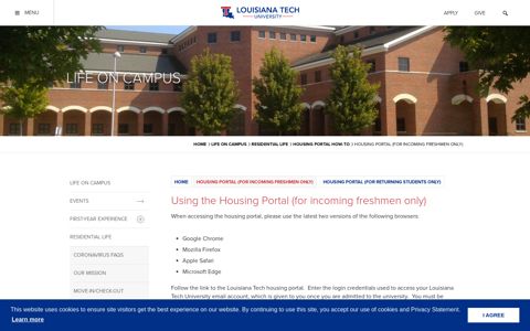 Housing Portal (for incoming freshmen only) | Louisiana Tech ...