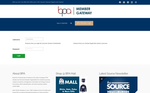 Member Login - BPA Member Gateway