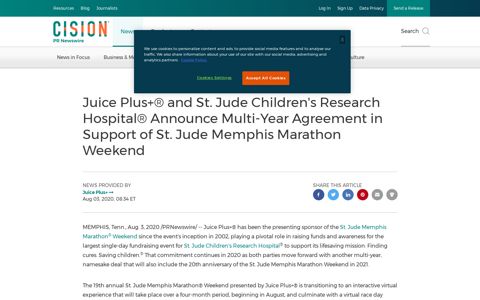 Juice Plus+® and St. Jude Children's Research Hospital ...
