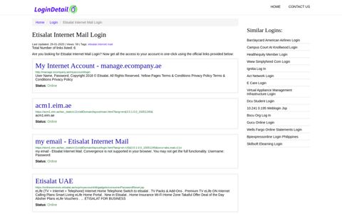 Etisalat Internet Mail Login My Internet Account - manage.ecompany ...