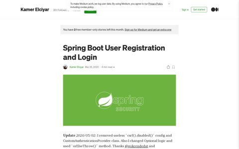 Spring Boot User Registration and Login | by Kamer Elciyar ...