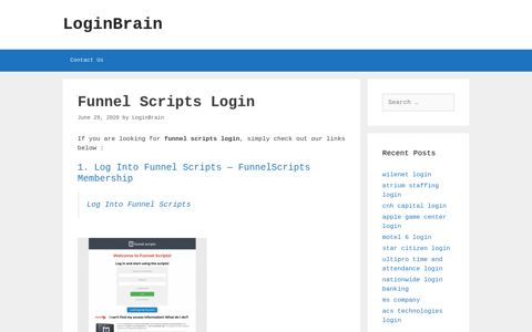 funnel scripts login - LoginBrain