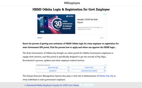 HRMS Odisha Login & Registration for Govt Employee