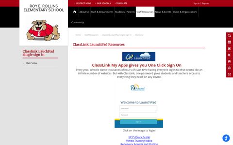 Classlink LauchPad single sign in / Overview