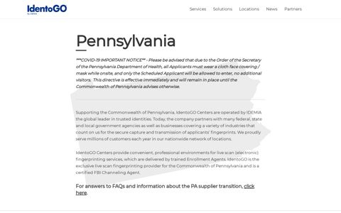 Pennsylvania Services | Identogo