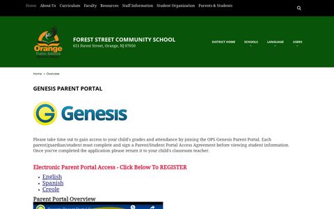 Genesis Parent Portal - Orange Public Schools