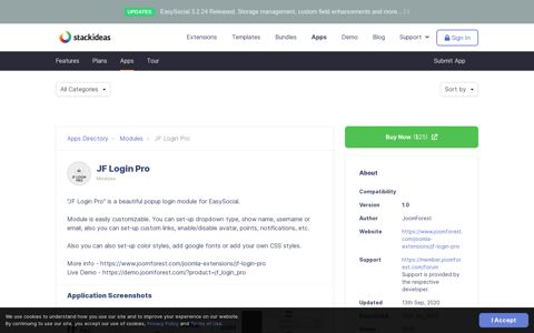 JF Login Pro - EasySocial Application Directory - StackIdeas