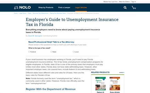 Employer's Guide to Unemployment Insurance Tax in Florida ...