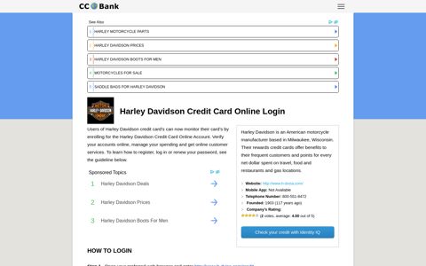 Harley Davidson Credit Card Online Login - CC Bank