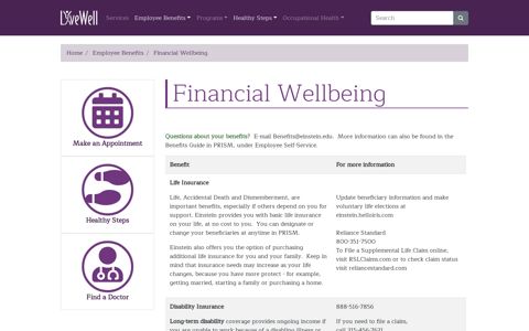 Financial Wellbeing - Einstein Livewell