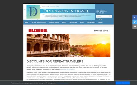 Globus Discounts For Repeat Travelers - Dimensions In ...