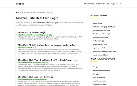 Amazon Elite Deal Club Login ❤️ One Click Access - iLoveLogin