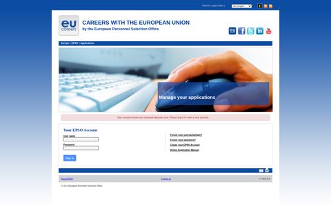 Your EPSO Account - EU careers : The European Personnel ...