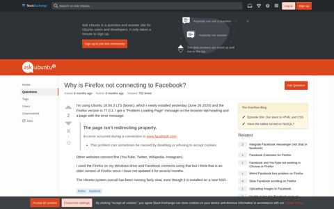 Why is Firefox not connecting to Facebook? - Ask Ubuntu