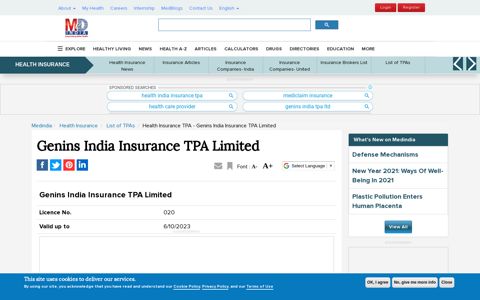 Health Insurance TPAs - Genins India Insurance TPA Limited