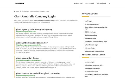 Giant Umbrella Company Login ❤️ One Click Access - iLoveLogin