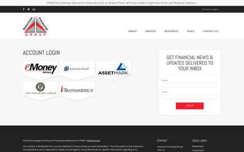 Account Login | American Financial Group Ltd, Inc.