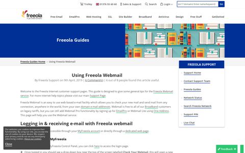 Freeola Help & Support, Freeola webmail, Access e-mails online