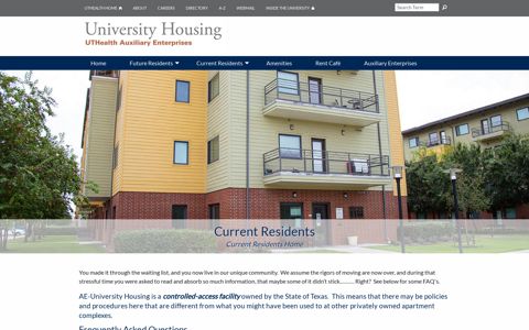 Current Residents - University Housing - UTHealth