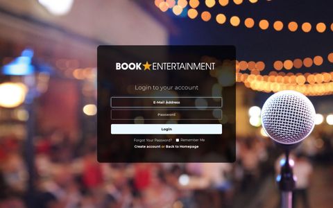 Login - Book entertainment
