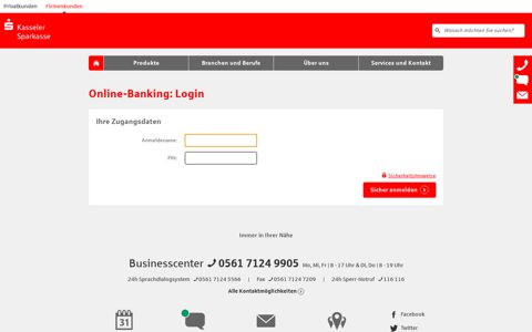 Online-Banking: Login - Kasseler Sparkasse
