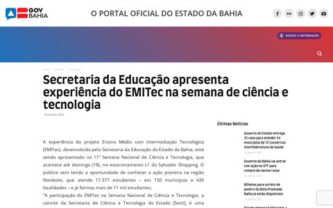 Secretaria da Educação apresenta experiência do EMITec na ...