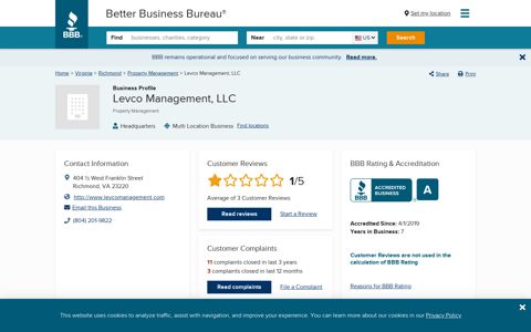 Levco Management, LLC | Better Business Bureau® Profile