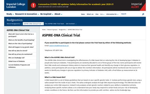 ASPIRE-DNA Clinical Trial | Research groups | Imperial ...