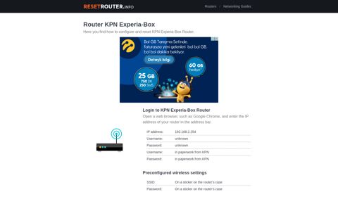 How to Configure and Reset KPN Experia-Box Router