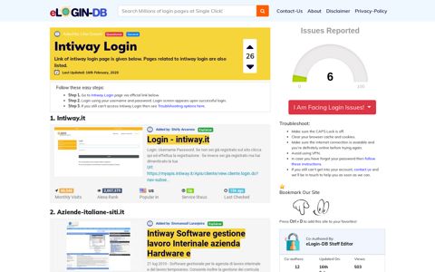 Intiway Login - A database full of login pages from all over the ...