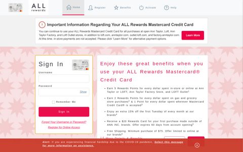 All Rewards Mastercard® - Home - Comenity