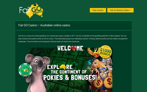 Fair GO Casino - Australian online casino