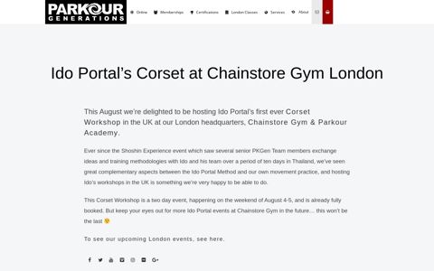 Ido Portal's Corset at Chainstore Gym London | Parkour ...