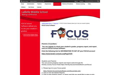 FOCUS School Software (allows you to see your student's ...