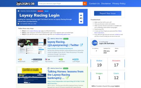 Layezy Racing Login - Logins-DB