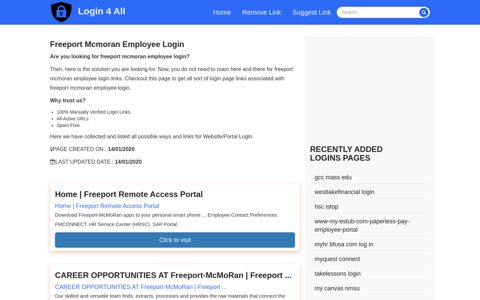 freeport mcmoran employee login - Official Login Page [100 ...