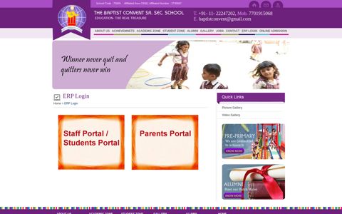 ERP Login - THE BAPTIST CONVENT SR. SEC. SCHOOL